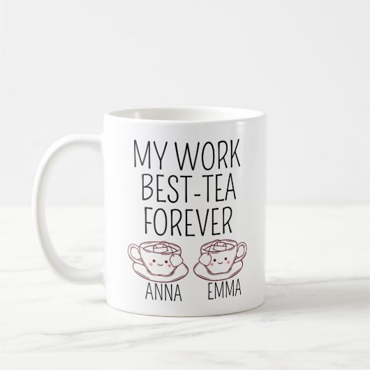 Benutzerdefiniertes Geschenk für beste Arbeitskoll Kaffeetasse (Links)