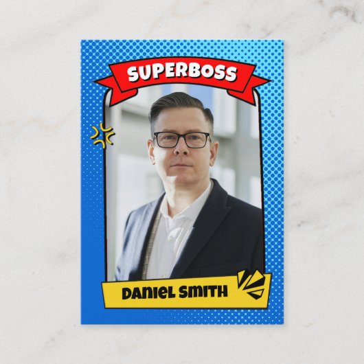 Benutzerdefiniertes Geschenk für Boss, Comic Super Telefonnummerkarte (Vorderseite)