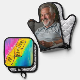 Benutzerdefiniertes Geschenk für den Vatertag Ofenhandschuh & Topflappen-Set