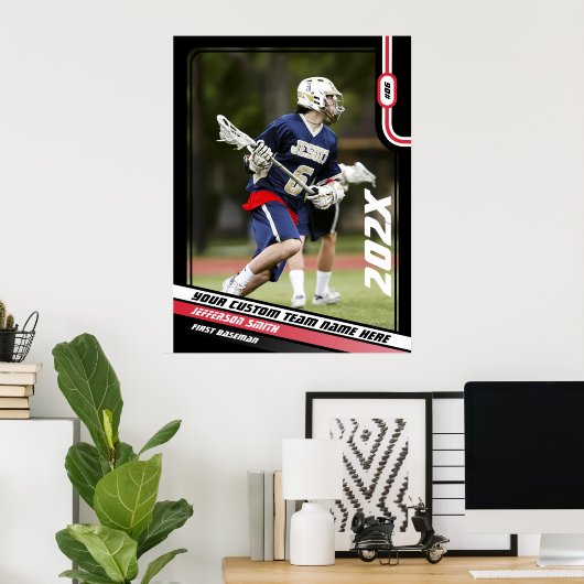 Benutzerdefiniertes Geschenk für Lacrosse Player i Poster (Heimbüro)