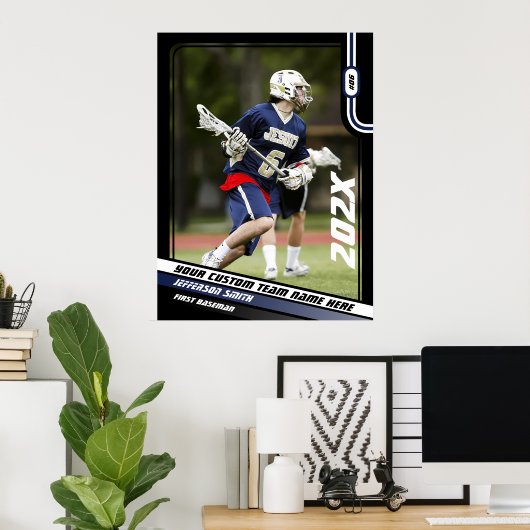 Benutzerdefiniertes Geschenk für Lacrosse Player i Poster (Heimbüro)