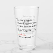 Benutzerdefiniertes Geschenk für Plastikchirurg Glas (Rückseite)