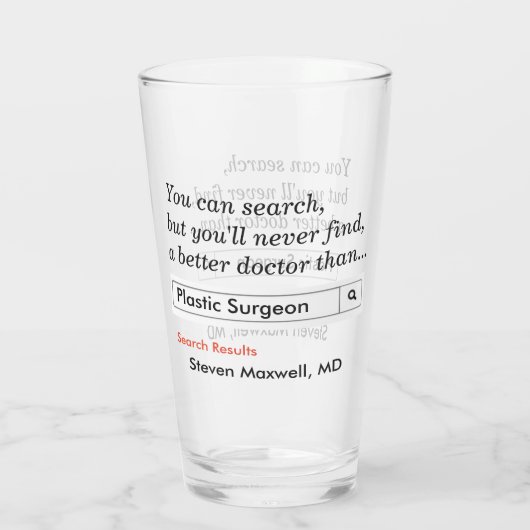 Benutzerdefiniertes Geschenk für Plastikchirurg Glas (Rückseite)