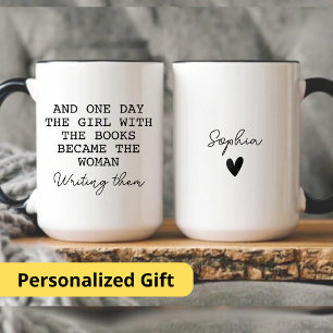 Benutzerdefiniertes Geschenkbuch für neuen Autor S Zweifarbige Tasse