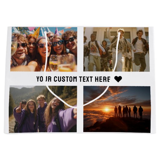 Benutzerdefiniertes Geschenkwrap mit 8-Foto-Keepak Große Geschenktüte (Vorderseite)