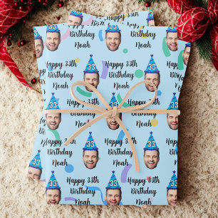 Benutzerdefiniertes Gesicht 20. 30. 40. 50. 60. 70 Geschenkpapier Set