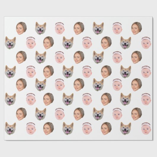 Benutzerdefiniertes Gesicht, benutzerdefiniertes F Geschenkpapier (Flach)