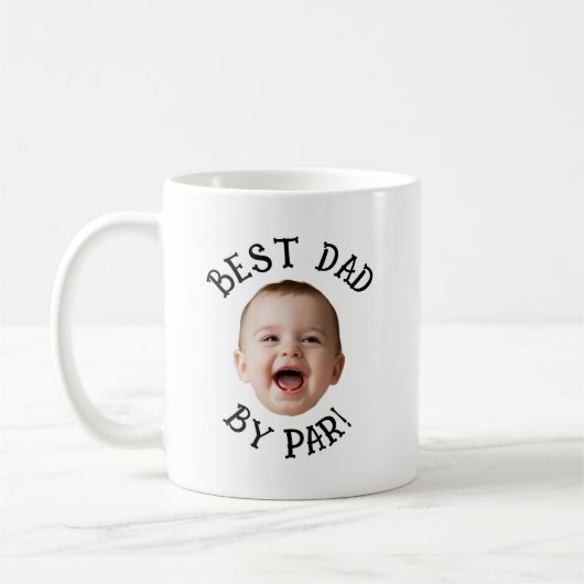 Benutzerdefiniertes Gesicht Bester Vater von Par  Kaffeetasse (Links)