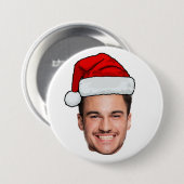 Benutzerdefiniertes Gesicht Foto Weihnachtsmann Hu Button (Vorne & Hinten)