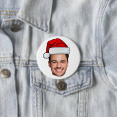 Benutzerdefiniertes Gesicht Foto Weihnachtsmann Hu Button (Beispiel)