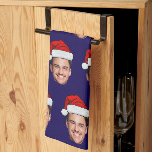 Benutzerdefiniertes Gesicht Foto Weihnachtsmann Hu Geschirrtuch