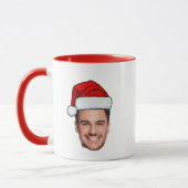 Benutzerdefiniertes Gesicht Foto Weihnachtsmann Hu Tasse (Links)