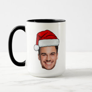 Benutzerdefiniertes Gesicht Foto Weihnachtsmann Hu Tasse
