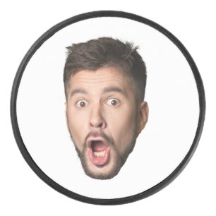 Benutzerdefiniertes Gesicht Lustiger Bier Junggese Eishockey Puck