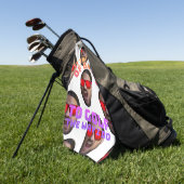 Benutzerdefiniertes Gesicht Lustiger Golf-Spruch E Golfhandtuch (Gras)
