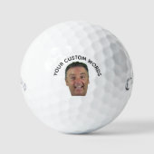 Benutzerdefiniertes Gesicht & Text – Lustiges Gesc Golfball (Vorderseite)