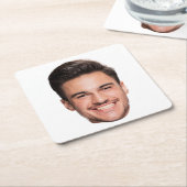 Benutzerdefiniertes Gesichtsfoto Rechteckiger Pappuntersetzer (angewinkelt)