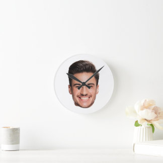 Benutzerdefiniertes Gesichtsfoto Runde Wanduhr