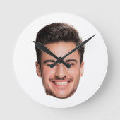 Benutzerdefiniertes Gesichtsfoto Runde Wanduhr (Vorderseite)