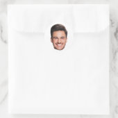 Benutzerdefiniertes Gesichtsfoto Runder Aufkleber (Tasche)