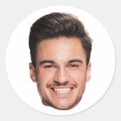 Benutzerdefiniertes Gesichtsfoto Runder Aufkleber (Vorderseite)