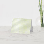 Benutzerdefiniertes Gingham Sie ist frisch vom Mar Dankeskarte (Rückseite)