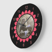 Benutzerdefiniertes Girl-Foto mit dem Zirkel des P Große Wanduhr (Winkel)