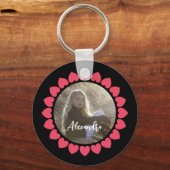 Benutzerdefiniertes Girl-Foto mit dem Zirkel des P Schlüsselanhänger (Rückseite)