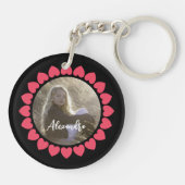 Benutzerdefiniertes Girl-Foto mit dem Zirkel des P Schlüsselanhänger (Rückseite)