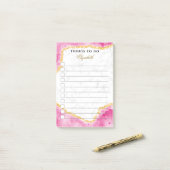 Benutzerdefiniertes Glam Marmor Rosa Gold Elegant Post-it Klebezettel (Auf Schreibtisch)