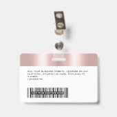 Benutzerdefiniertes Glam Mitarbeiter-Foto, Bar-Cod Ausweis (Rückseite mit Clip)