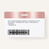 Benutzerdefiniertes Glam Mitarbeiter-Foto, Bar-Cod Ausweis (Rückseite)