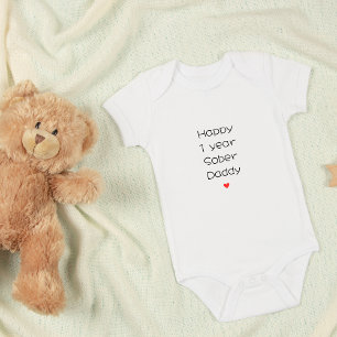 Benutzerdefiniertes Glück 1 Jahr Sober Daddy Suppo Baby Strampler