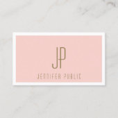 Benutzerdefiniertes Gold Blank Rosa Modernes Monog Visitenkarte (Vorderseite)