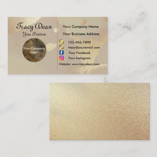 Benutzerdefiniertes Gold-Logo Modern Business-Card Visitenkarte (Vorne/Hinten)