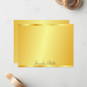 Benutzerdefiniertes Gold-Look Eleganter Handschrif Mitteilungskarte (Vorderseite/Rückseite Beispiel)