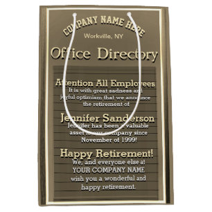 Benutzerdefiniertes Gold-Vintag-Rückzahlungszeiche Mittlere Geschenktüte