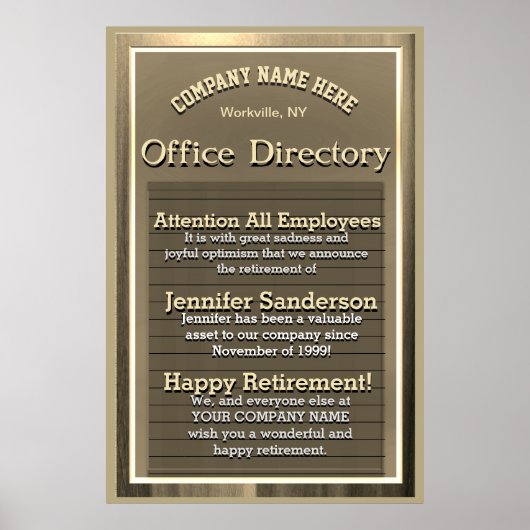 Benutzerdefiniertes Gold-Vintag-Rückzahlungszeiche Poster (Vorne)