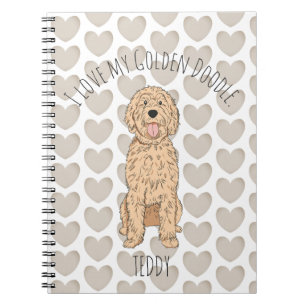 Benutzerdefiniertes Goldendoodle-Herzmuster Person Notizblock