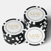 Benutzerdefiniertes goldenes monogrammiertes Hochz Pokerchips (Stapel)