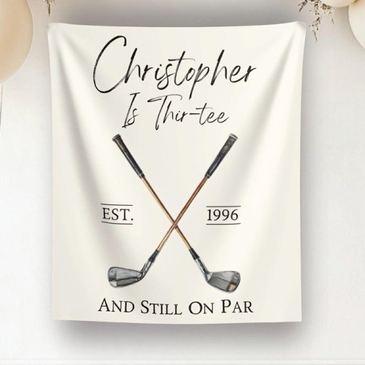 Benutzerdefiniertes Golf-Geburtstagsbanner Männlic Wandteppich