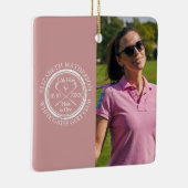 Benutzerdefiniertes Golf-Loch-in-Eins-Foto Golfer  Keramikornament (Rechts)