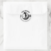 Benutzerdefiniertes Golf-Monogramm-Design für Dame Runder Aufkleber (Tasche)