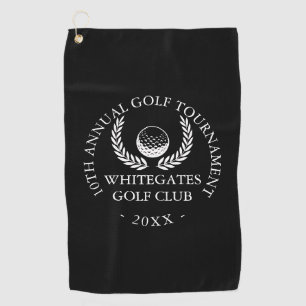 Benutzerdefiniertes Golfclub-Turnier Schwarz und W Golfhandtuch