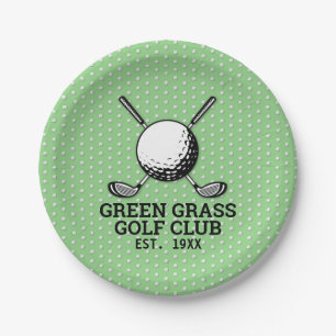 Benutzerdefiniertes Golfschläger-Logo-Design Pappteller