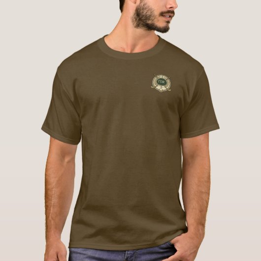 Benutzerdefiniertes Golfschläger-Wappen Monogramm T-Shirt (Vorderseite)