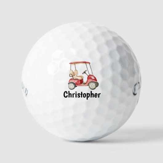 Benutzerdefiniertes Golfwagen-Thema Monogramm selb Golfball (Vorderseite)