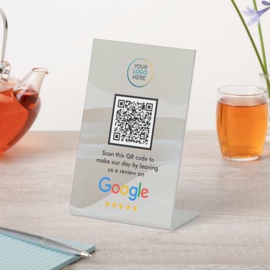Benutzerdefiniertes Google Reviews QR Code Acrylsc Sockelschild (In SItu)