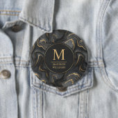 Benutzerdefiniertes Grau-Schwarz- und Gold-Glitter Button (Beispiel)