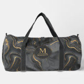Benutzerdefiniertes Grau Schwarz und Gold Glitter Duffle Bag (Vorderseite)